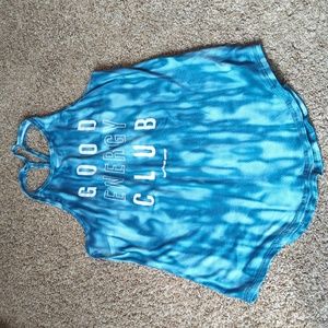 Burn tie dye racer back tank top